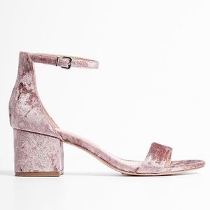 Express Light Pink Velvet Heels